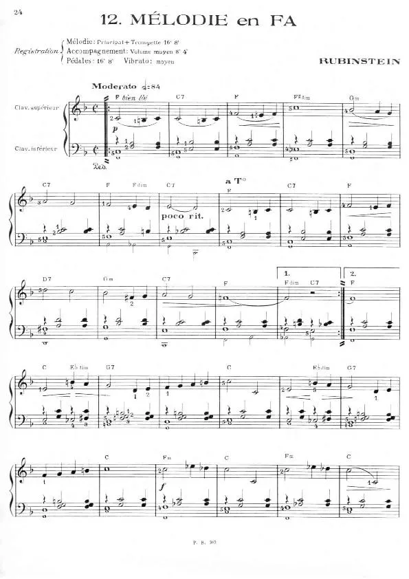 télécharger la partition d'accordéon Mélodie en fa (Arrangement : Léo Laurent) (Fox-Trot) au format PDF