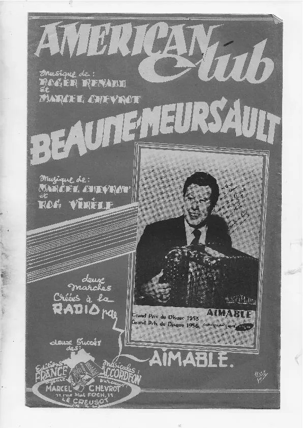 télécharger la partition d'accordéon American Club + Beaune Meursault (Créé par : Aimable ) (Marche) au format PDF