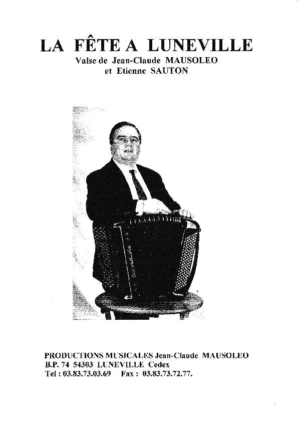 télécharger la partition d'accordéon La fête à Lunéville (Valse) au format PDF
