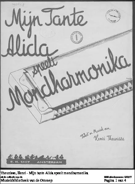 télécharger la partition d'accordéon Mijn tante Alida (speelt mondharmonika) (Valse) au format PDF