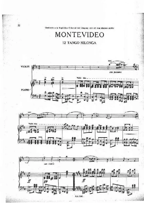 télécharger la partition d'accordéon Montevideo (Tango Milonga) au format PDF