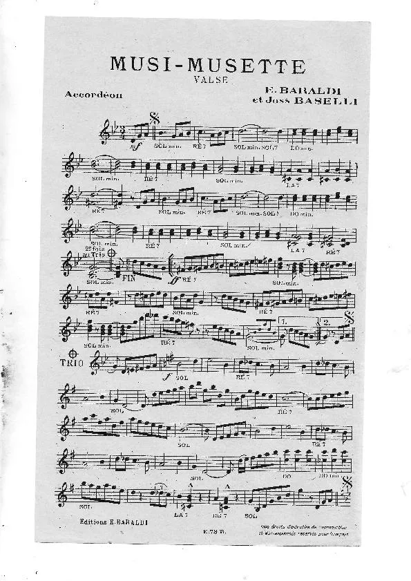 télécharger la partition d'accordéon Musi Musette (Valse) au format PDF