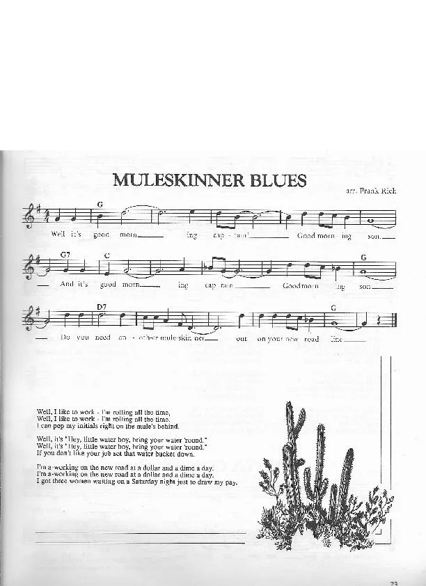 télécharger la partition d'accordéon Muleskinner blues (Arrangement : Frank Rich) (Fox-Trot) au format PDF