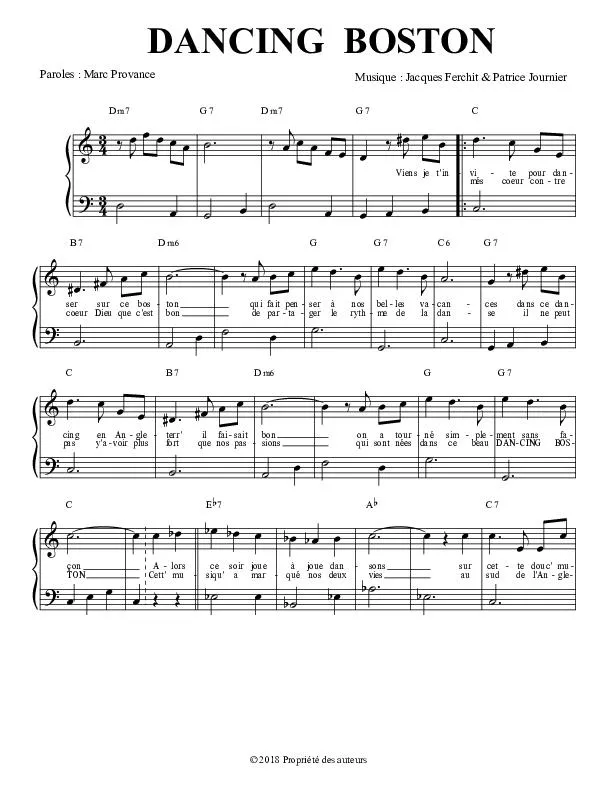 télécharger la partition d'accordéon Dancing Boston au format PDF