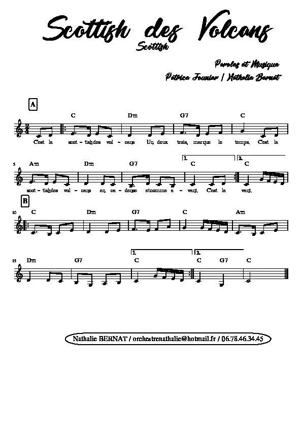 télécharger la partition d'accordéon Scottish des volcans au format PDF