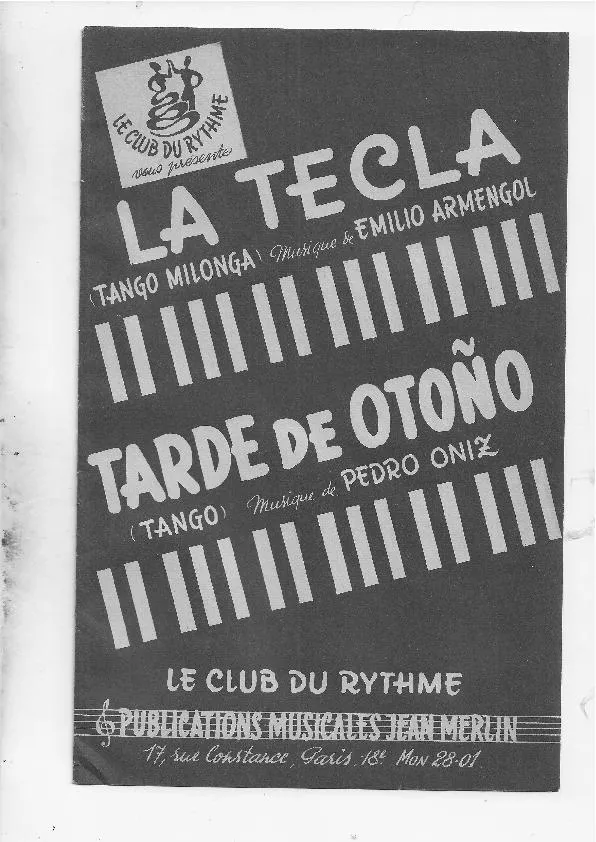télécharger la partition d'accordéon La Tecla (Bandonéons I + II) (Orchestration) (Tango Milonga) au format PDF