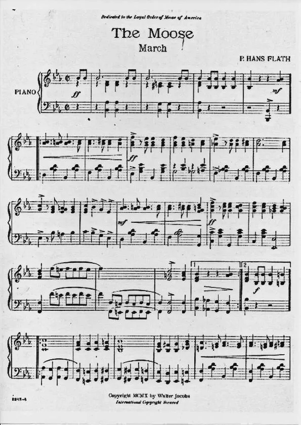 télécharger la partition d'accordéon The Moose (Marche) (Piano) au format PDF