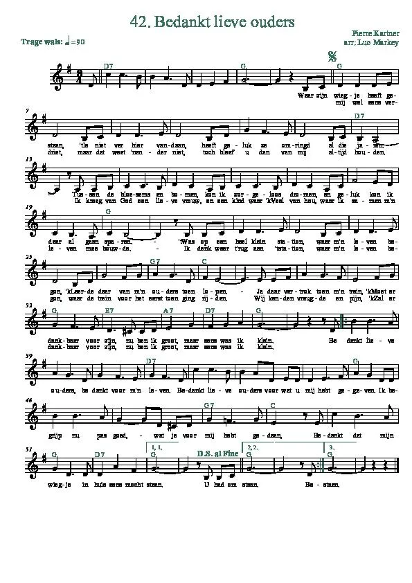 télécharger la partition d'accordéon Bedankt lieve ouders (Arrangement : Luc Markey) (Chant : Vader Abraham) (Valse lente) au format PDF