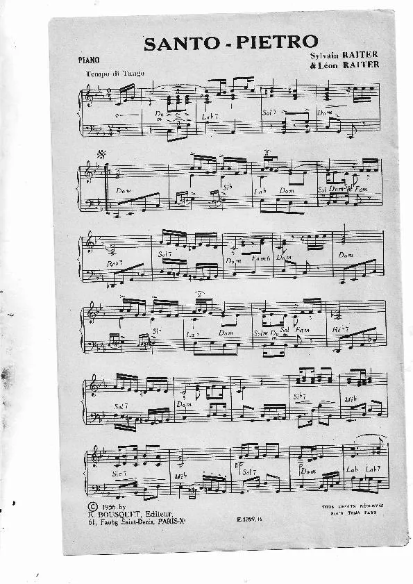 télécharger la partition d'accordéon Santo Pietro (Tango) au format PDF