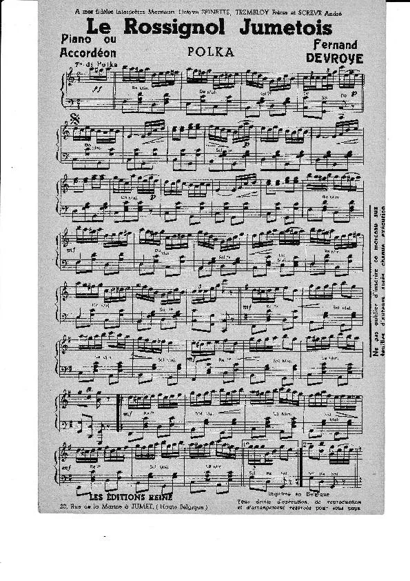 télécharger la partition d'accordéon Le Rossignol Jumetois (Polka) au format PDF