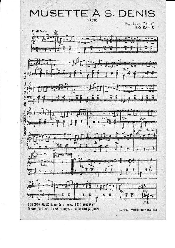 télécharger la partition d'accordéon Musette à St Denis (Valse) au format PDF
