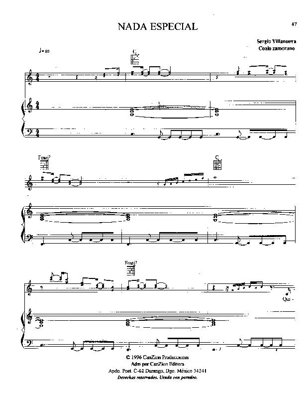 télécharger la partition d'accordéon Nada especial (Chant : Marcos Witt) (Slow) au format PDF