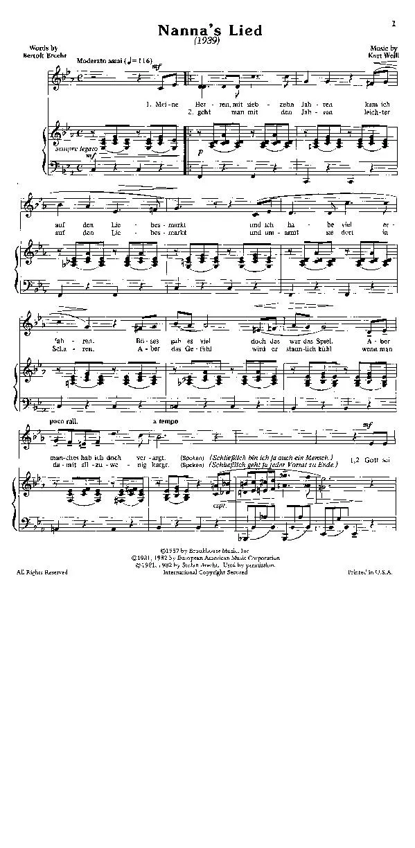 télécharger la partition d'accordéon Nanna's lied (Chant : Ute Lemper) (Rumba) au format PDF