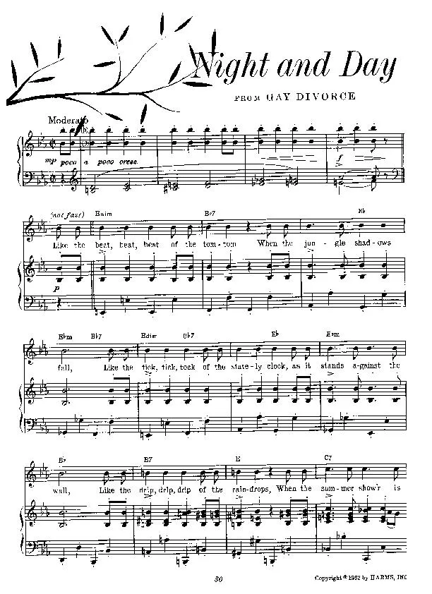 télécharger la partition d'accordéon Night and day (from Gay divorce) (Arrangement : Dr Albert Sirmay) (Fox-Trot) au format PDF