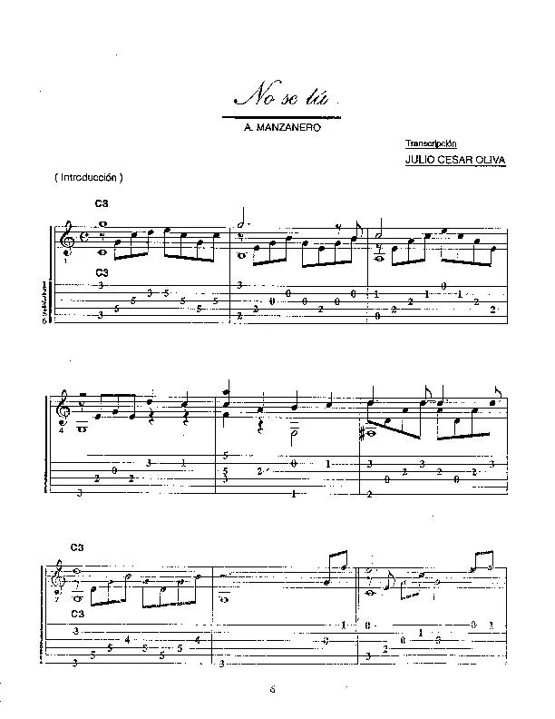 télécharger la partition d'accordéon No se tú (Arrangement :  Julio Cesar Oliva) (Boléro) au format PDF