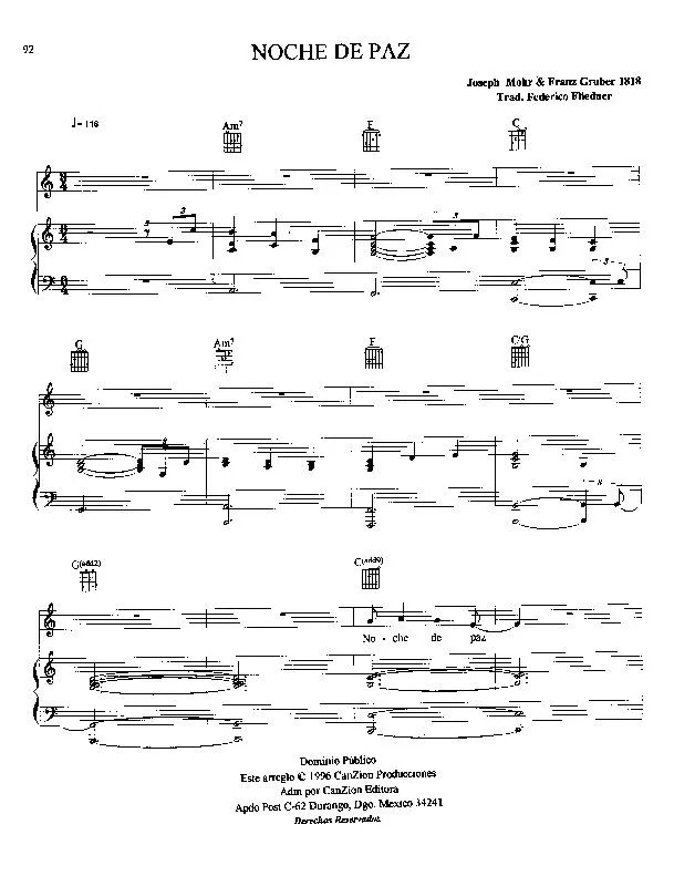 télécharger la partition d'accordéon Noche de Paz (Chant : Marcos Witt) (Valse Lente) au format PDF