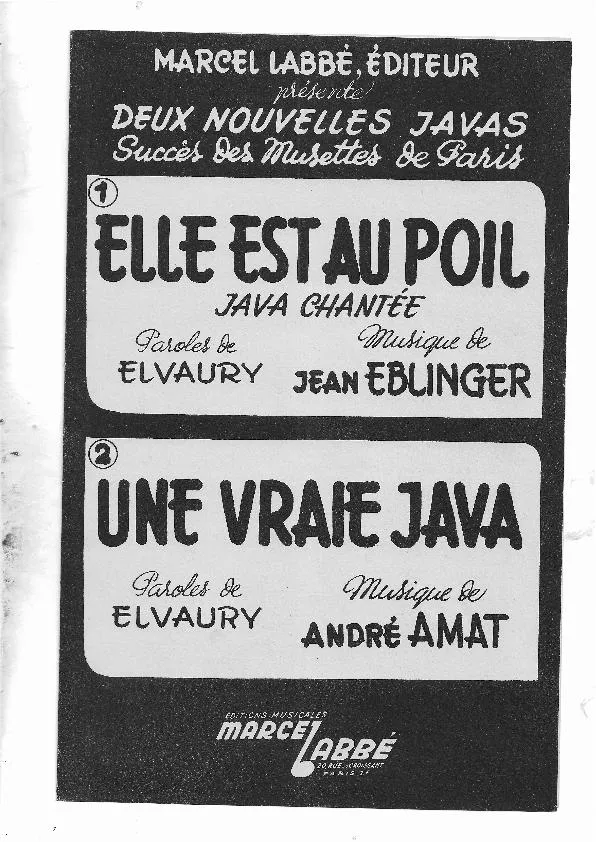 télécharger la partition d'accordéon Elle est au poil (Orchestration) (Java) au format PDF