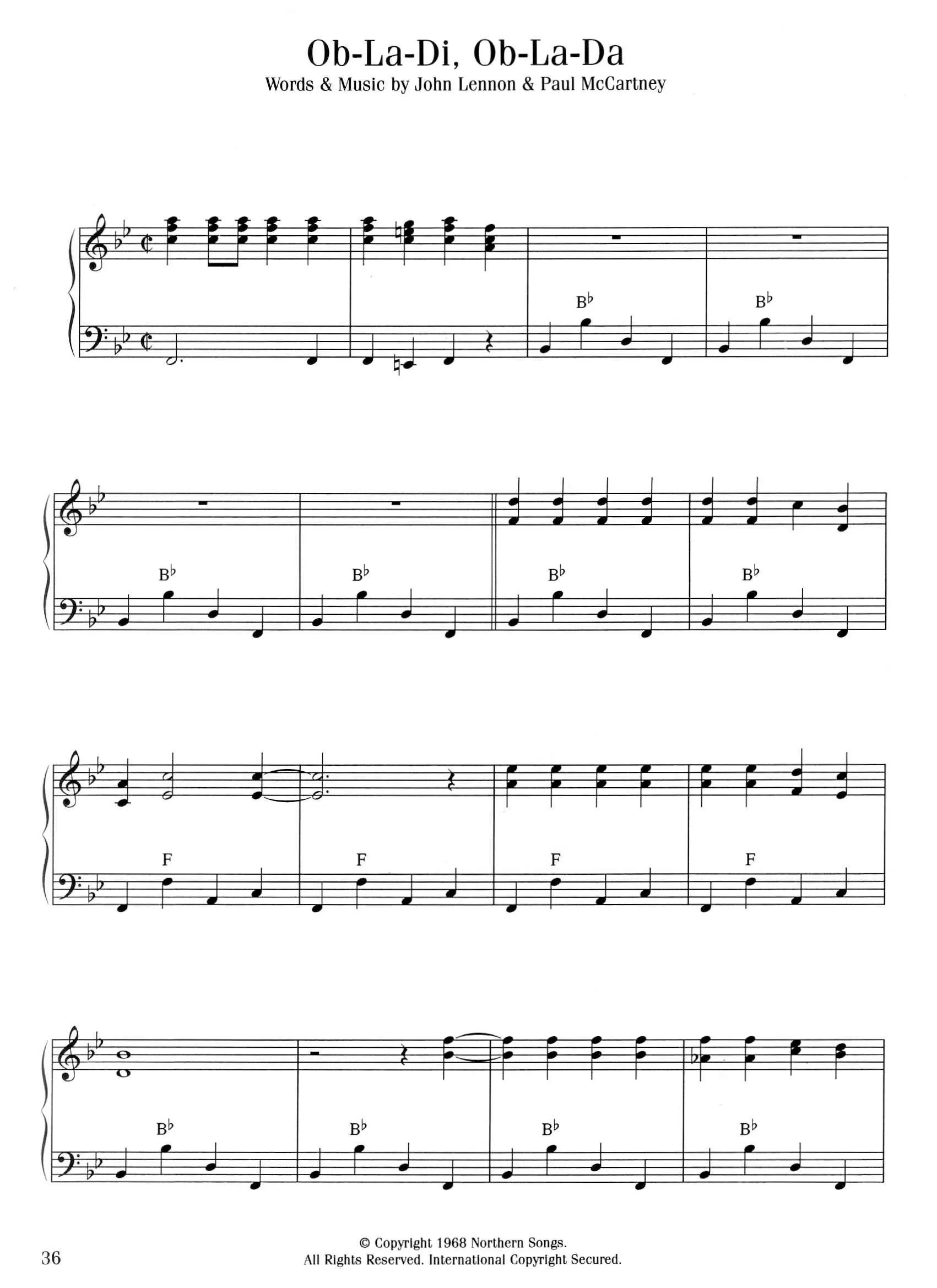 télécharger la partition d'accordéon Ob-la-di, ob-la-da (Interprètes : The Beatles) (Swing Madison) au format PDF
