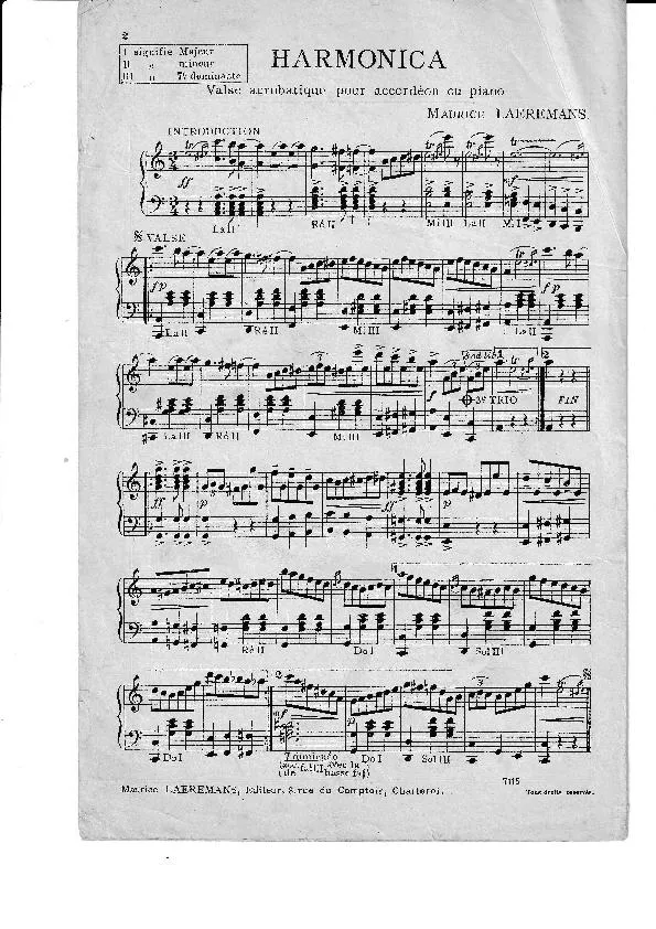 télécharger la partition d'accordéon Harmonica (Valse Acrobatique) au format PDF