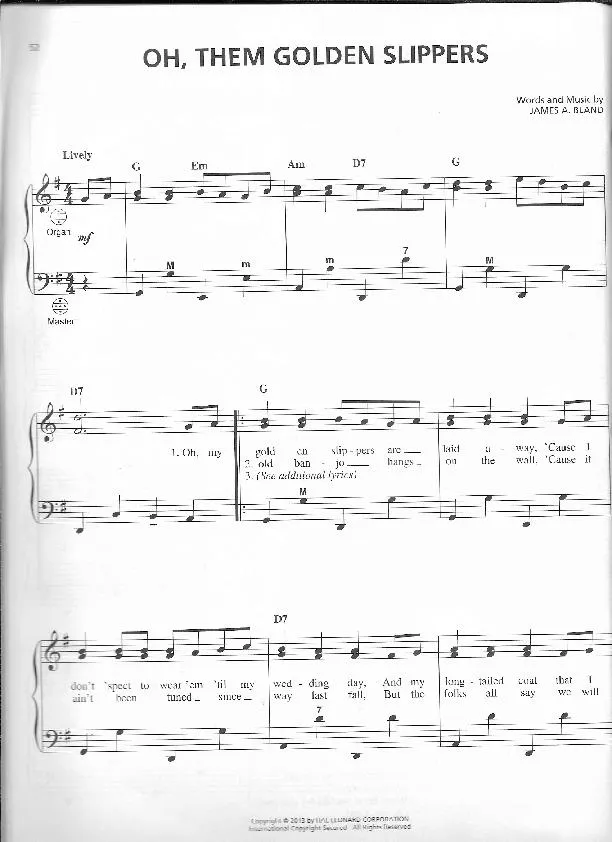 télécharger la partition d'accordéon Oh, them golden slippers (Arrangement : Gary Meisner) (Country Quickstep) au format PDF