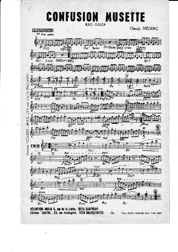 télécharger la partition d'accordéon Confusion Musette (Rag - Galop) au format PDF
