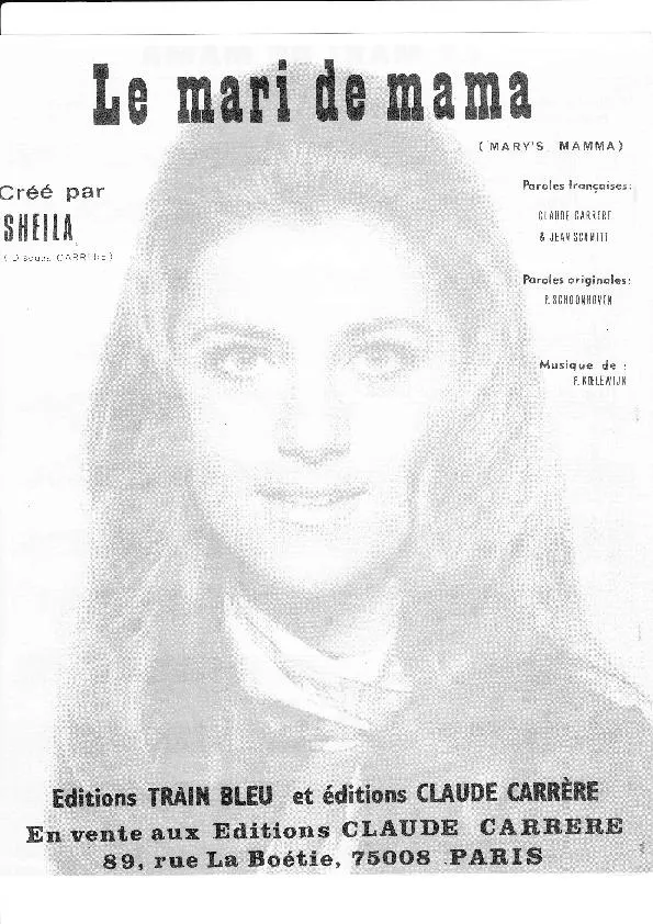 télécharger la partition d'accordéon Le mari de mama (Mary's Mamma) (Chant : Sheila) au format PDF