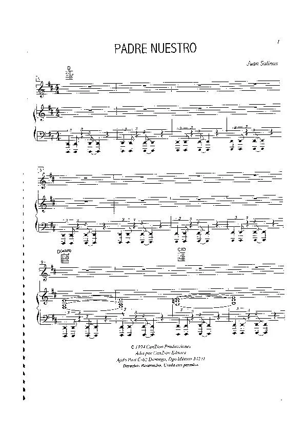 télécharger la partition d'accordéon Padre Nuestro (Gospel) au format PDF