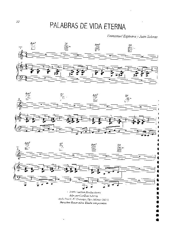 télécharger la partition d'accordéon Palabras de vida eterna (Chant : Marcos Witt) (Rumba) au format PDF