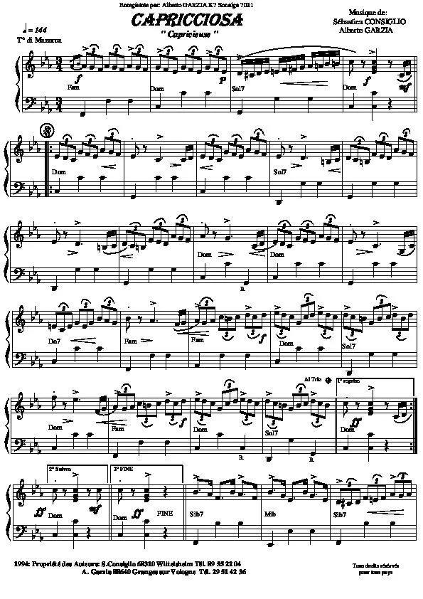 télécharger la partition d'accordéon Capricciosa (Capricieuse) (Mazurka) au format PDF