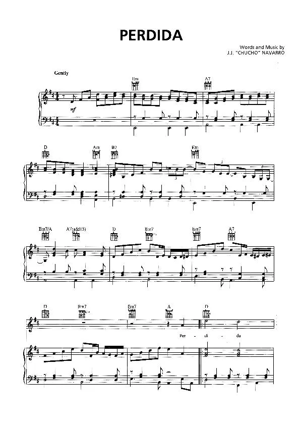 télécharger la partition d'accordéon Perdida (Interprètes : Trio Los Panchos) (Rumba) au format PDF