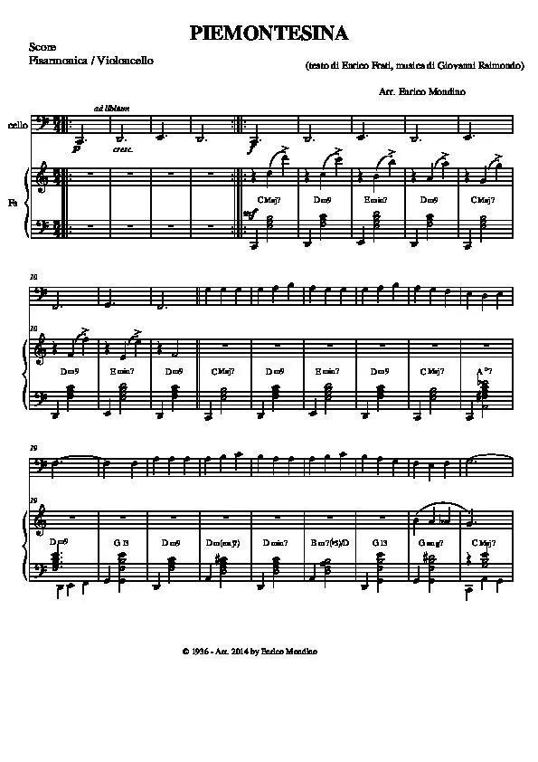 télécharger la partition d'accordéon Piemontesina (Arrangement : Enrico Mondino) (Valse) au format PDF