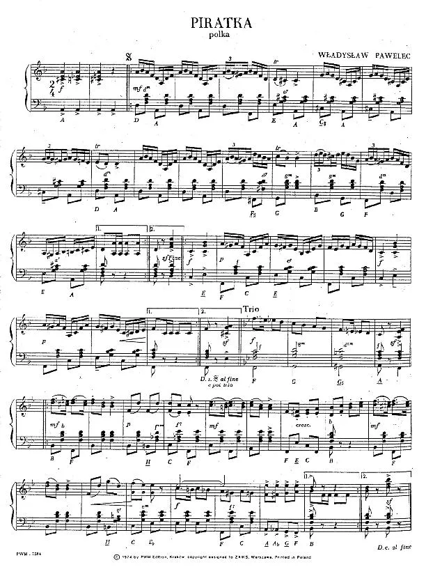 télécharger la partition d'accordéon Piratka (Arrangement :  Peter Grigorov) (Polka) au format PDF