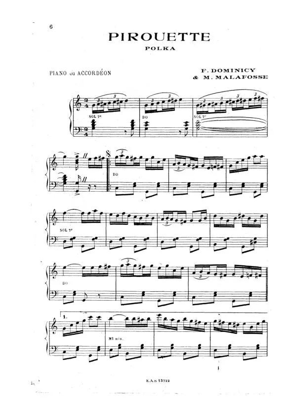 télécharger la partition d'accordéon Pirouette (Polka) au format PDF