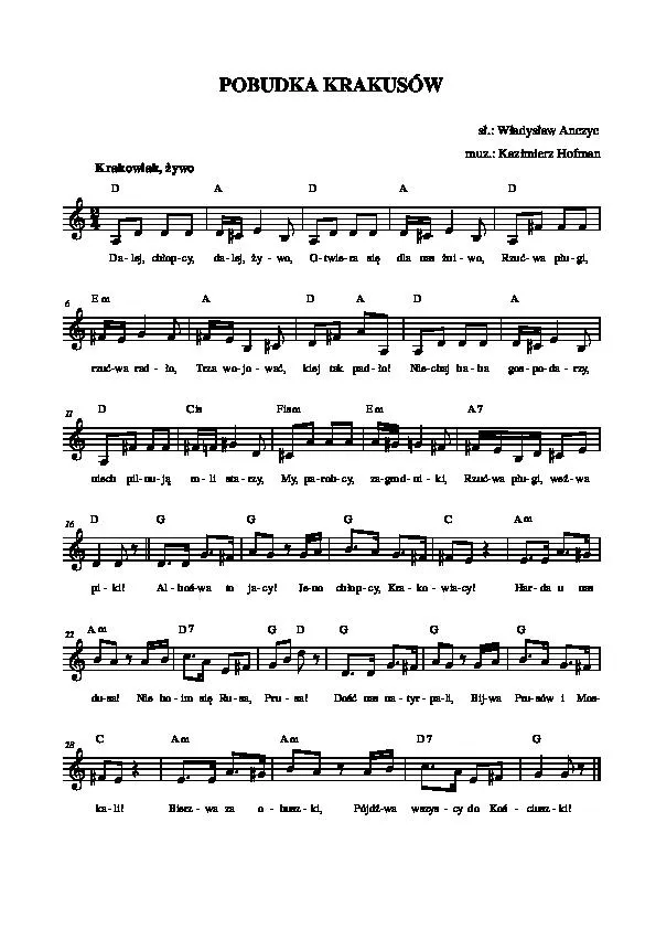télécharger la partition d'accordéon Pobudka Krakusow (Marche Scottish) au format PDF
