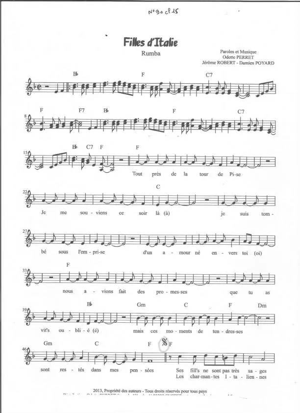 télécharger la partition d'accordéon Filles d'Italie (Rumba) au format PDF