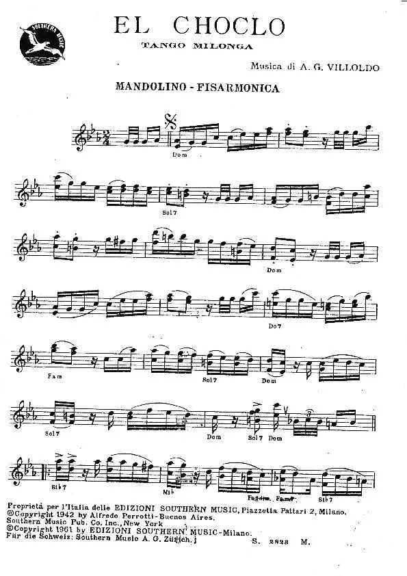 télécharger la partition d'accordéon El Choclo (Tango Milonga) au format PDF