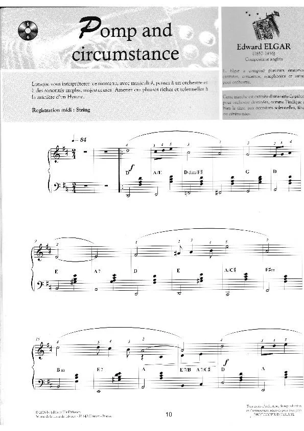 télécharger la partition d'accordéon Pomp and Circumstance au format PDF