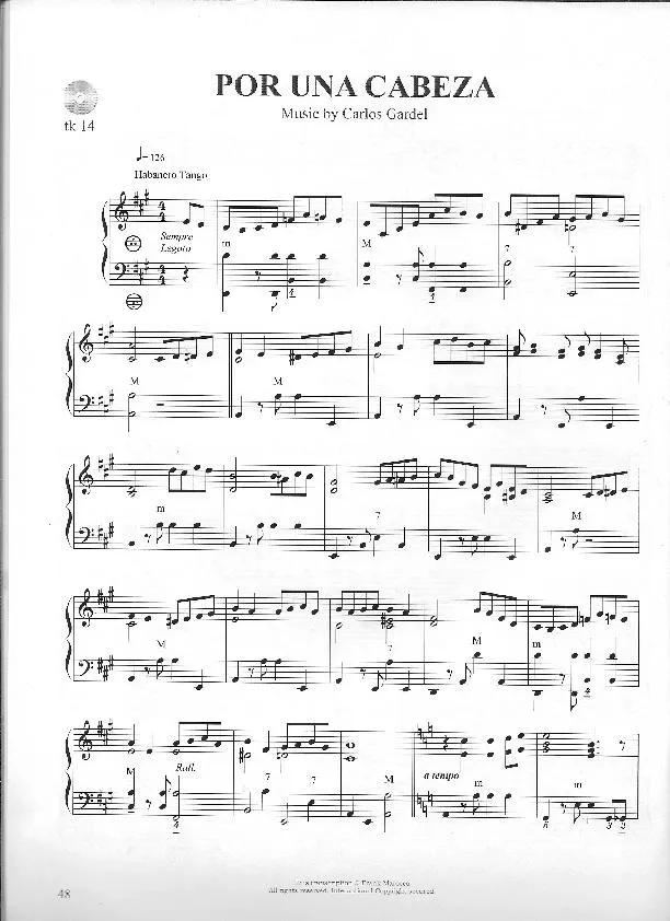 télécharger la partition d'accordéon Por una Cabeza (Arrangement : Frank Marocco) (Habanero Tango) au format PDF