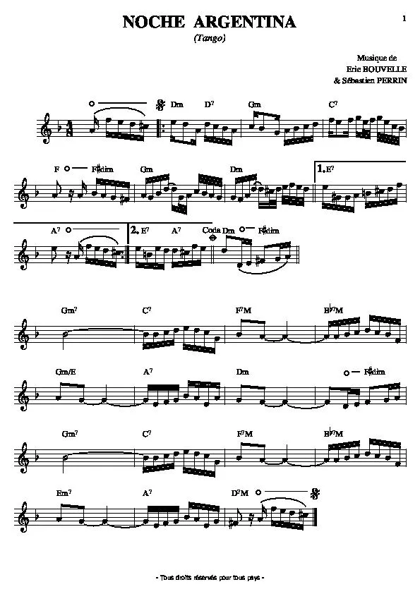 télécharger la partition d'accordéon Noche Argentina (Tango) au format PDF