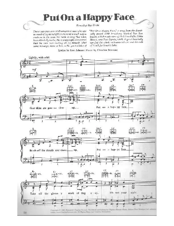 télécharger la partition d'accordéon Put on a happy face (From Bye bye Birdie) (Chant : The Supremes) (Swing Rock 'n Roll) au format PDF