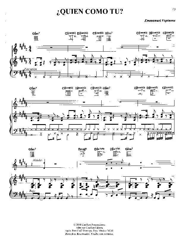 télécharger la partition d'accordéon Quien como tu (Chant : Marcos Witt) (Gospel) au format PDF
