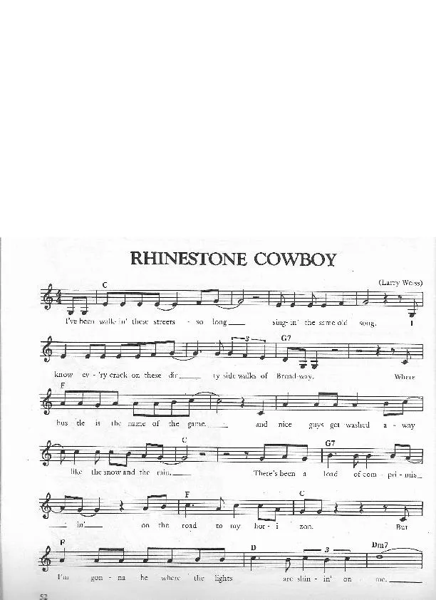 télécharger la partition d'accordéon Rhinestone Cowboy (Arrangement : Frank Rich) (Chant : Glen Campbell) (Rumba) au format PDF