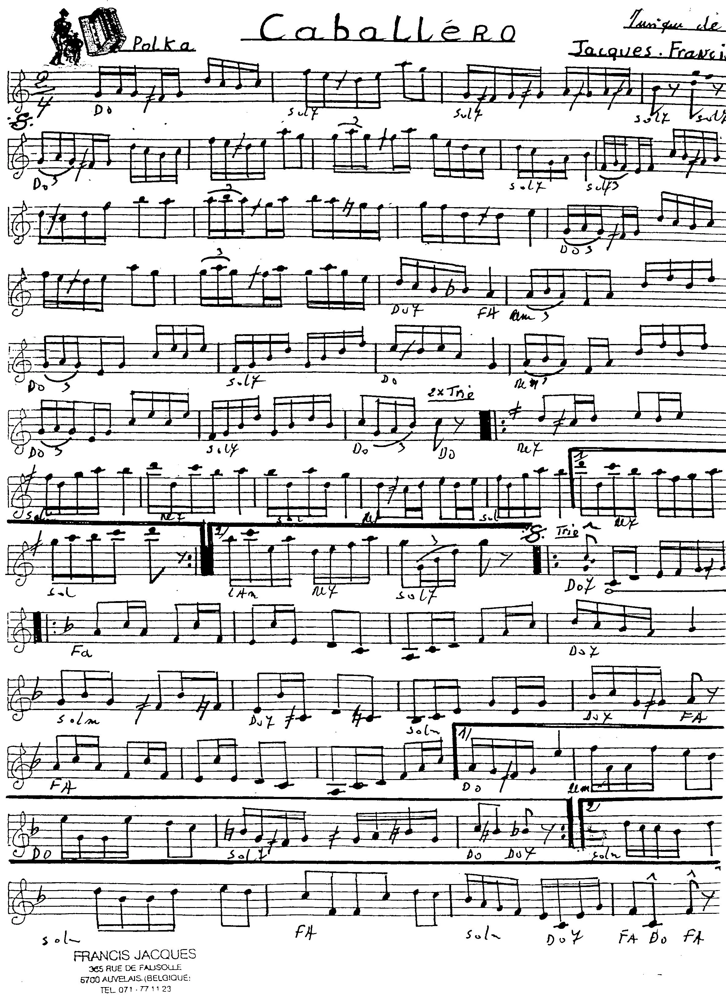 télécharger la partition d'accordéon Caballéro (Polka) au format PDF