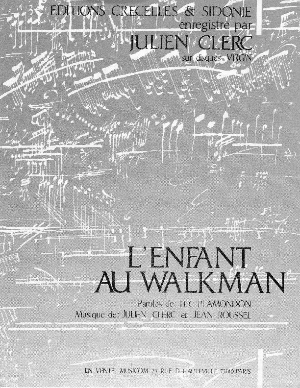 télécharger la partition d'accordéon L'enfant au walkman au format PDF