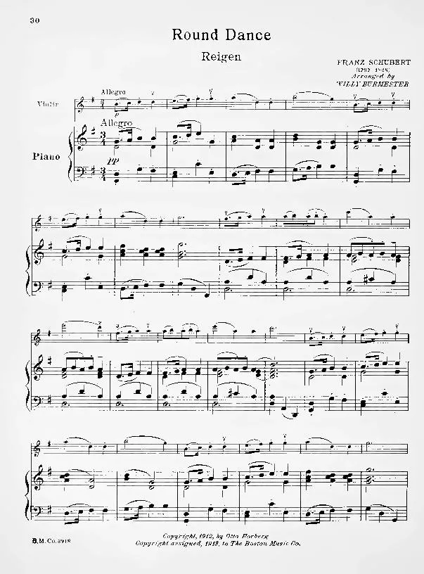 télécharger la partition d'accordéon Round dance (Reigen) (Arrangement : Willy Burmester) (Valse) au format PDF