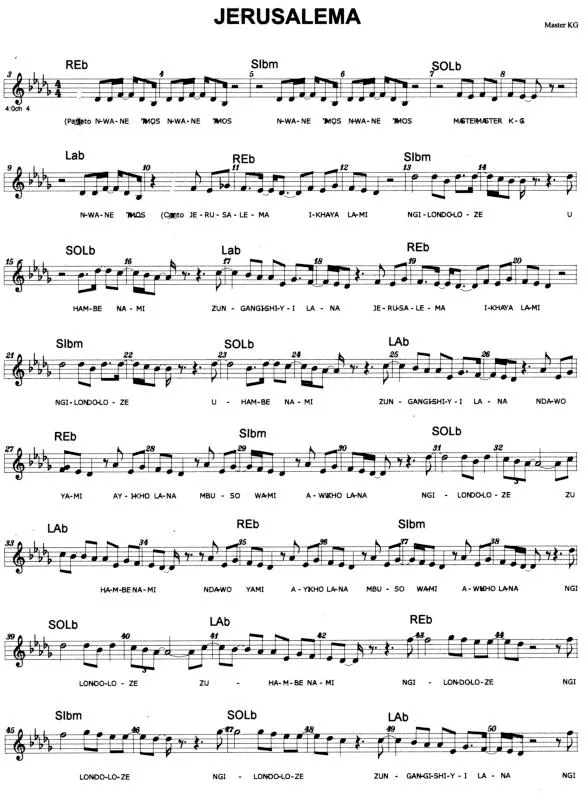 télécharger la partition d'accordéon Jerusalema (Danse en ligne) (Relevé) au format PDF