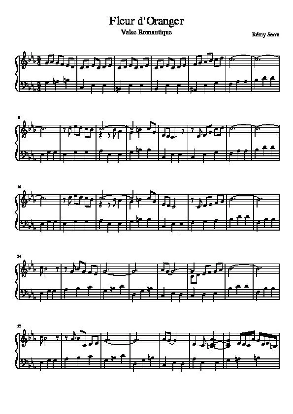 télécharger la partition d'accordéon Fleur d'Oranger (Valse Romantique) au format PDF