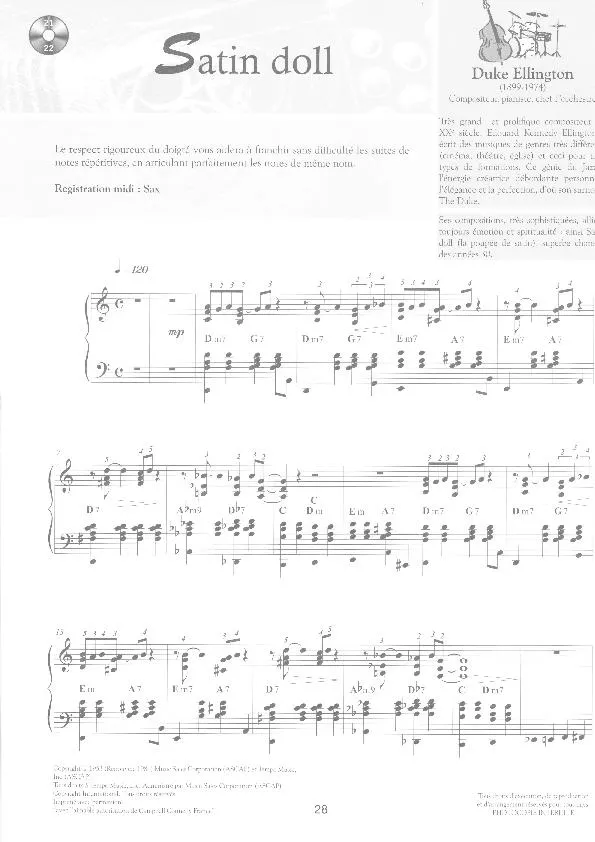 télécharger la partition d'accordéon Satin Doll (Slow Fox-Trot) au format PDF
