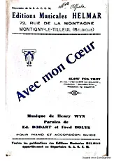 télécharger la partition d'accordéon Avec Mon Coeur au format PDF