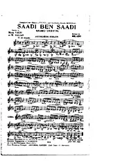 télécharger la partition d'accordéon SAADI BEN SAADI au format PDF